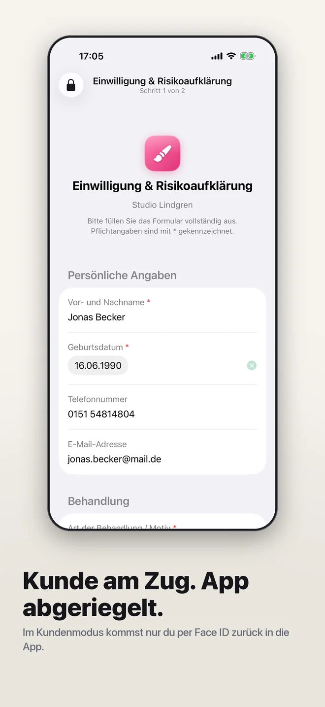 Bildschirm von Einverständnis